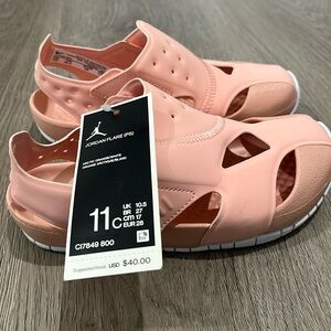 NWT Jordan Flare orange toddler girl sandals Size 11c